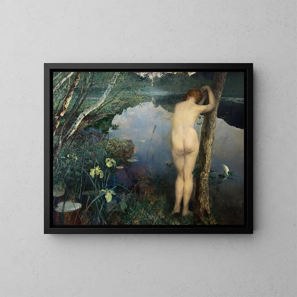 Nattelystmaleri - Eilif Peterssen — indrammet kunstværk på væggen