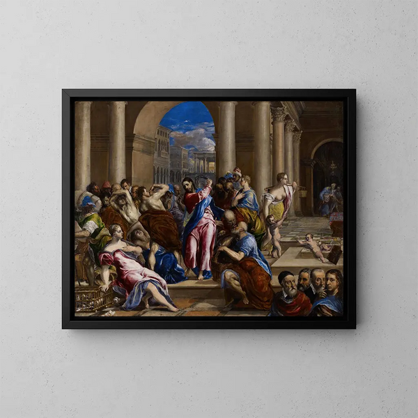 Le Christ chassant les marchands du Temple - El Greco — indrammet kunstværk på væggen