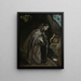 Saint François på knæ i meditation - El Greco — indrammet kunstværk på væggen