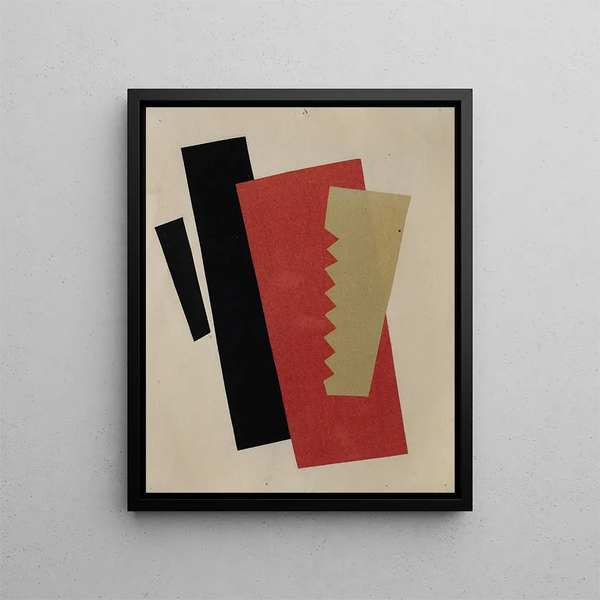 Composition RougeNoirOr - El Lissitzky — indrammet kunstværk på væggen