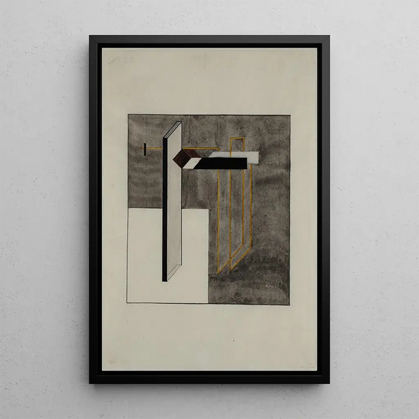 Reproduktion af maleriet Studie for Proun 4B - El Lissitzky