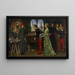 L'atelier de Botticelli: Den første besøg af Simonetta præsenteret af Giulio og Lorenzo de Médicis - Eleanor Fortescue-Brickdale — indrammet kunstværk på væggen