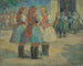 Filles i traditionelt kostume - Elemér Halász-Hradil — visning af kunstværket
