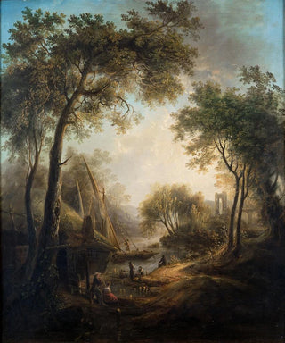 Elias Martin - Summer Landscape with Water and Tall Trees.webp