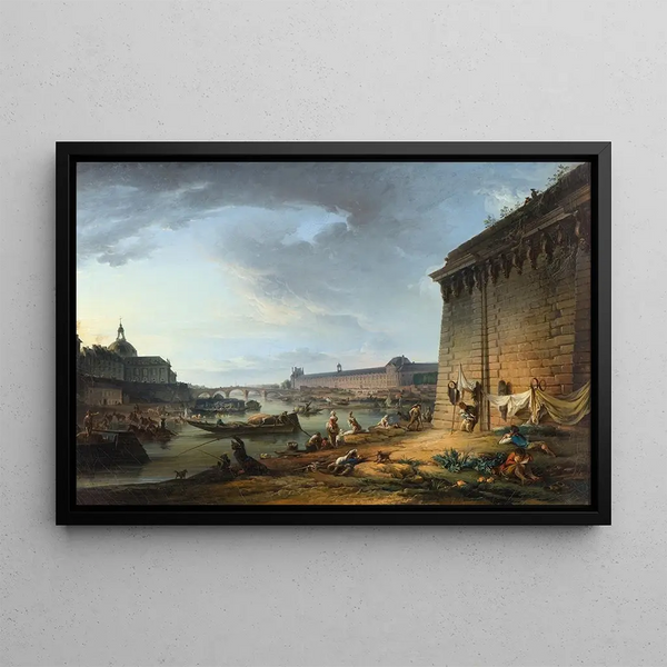 Vue de Paris depuis le quai sous le Pont Neuf - Elias Martin — indrammet kunstværk på væggen