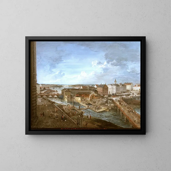 Vue de Stockholm depuis le château royal - Elias Martin — indrammet kunstværk på væggen