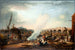 Pont de Westminster og processionen på Tamise af kong Christian VII af Danmark i 1769 - Elias Martin — visning af kunstværket