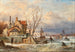 Vue hivernale de la ville de Dordrecht - Elias Pieter van Bommel — visning af kunstværket