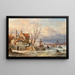 Vue hivernale de la ville de Dordrecht - Elias Pieter van Bommel — indrammet kunstværk på væggen