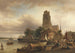 Vue de Dordrecht avec la Grote Kerk - Elias Pieter van Bommel — visning af kunstværket