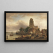 Vue de Dordrecht avec la Grote Kerk - Elias Pieter van Bommel — indrammet kunstværk på væggen