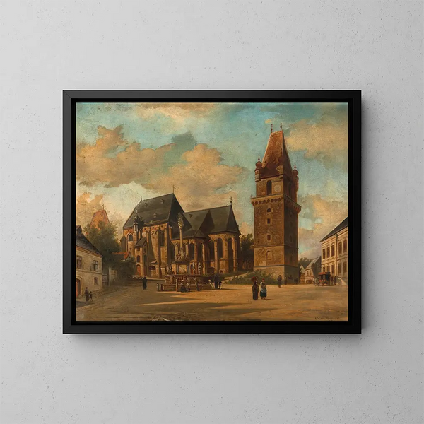 Augustinerkirken i Perchtoldsdorf nær Wien - Elias Pieter van Bommel — indrammet kunstværk på væggen
