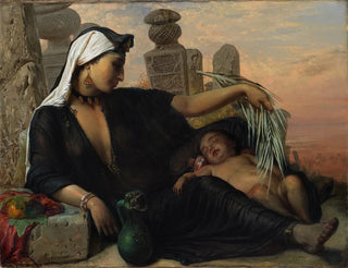 Elisabeth Jerichau Baumann - An Egyptian Fellah Woman with her Baby.webp
