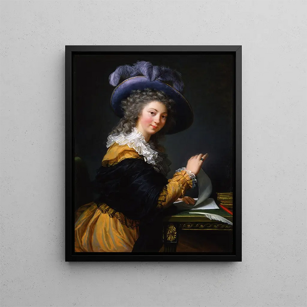 Comtesse de Crès Gammelt titel fra 1963 til 1992 Dame, der folder et brev - Elisabeth Louise Vigée Le Brun — indrammet kunstværk på væggen