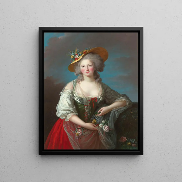 Elisabeth Philippe Marie Hélène de France, også kendt som Madame Elisabeth - Elisabeth Louise Vigée Le Brun — indrammet kunstværk på væggen