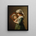 Julie Le Brun, der ser sig selv i et spejl - Elisabeth Louise Vigée Le Brun — indrammet kunstværk på væggen