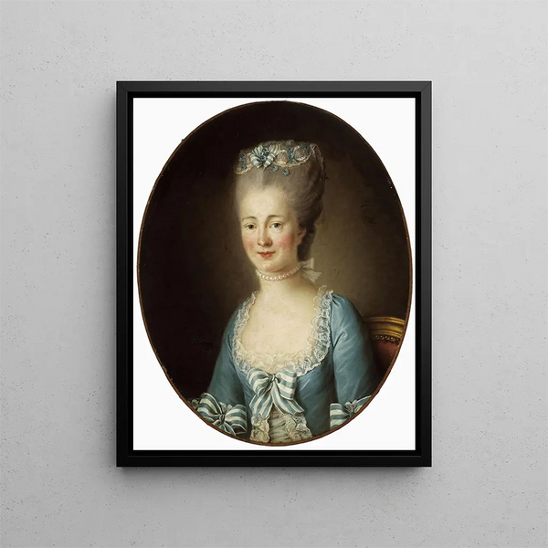 Portrait af en ung kvinde - Elisabeth Louise Vigée Le Brun — indrammet kunstværk på væggen