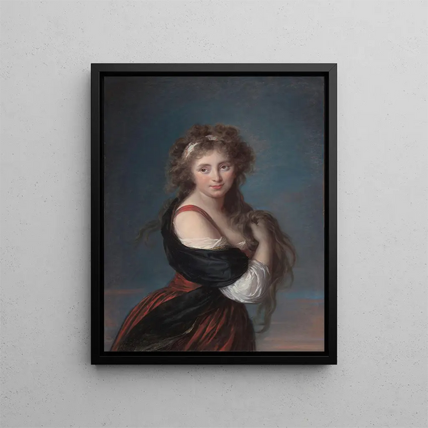 Portrait af Hyacinthe Gabrielle Roland - Elisabeth Louise Vigée Le Brun — indrammet kunstværk på væggen