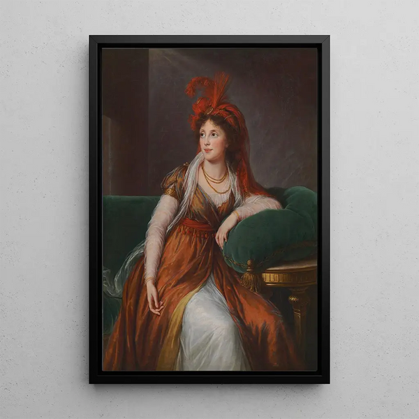 Portrait af prinsesse Anna Alexandrovna Galitzin - Elisabeth Louise Vigée Le Brun — indrammet kunstværk på væggen