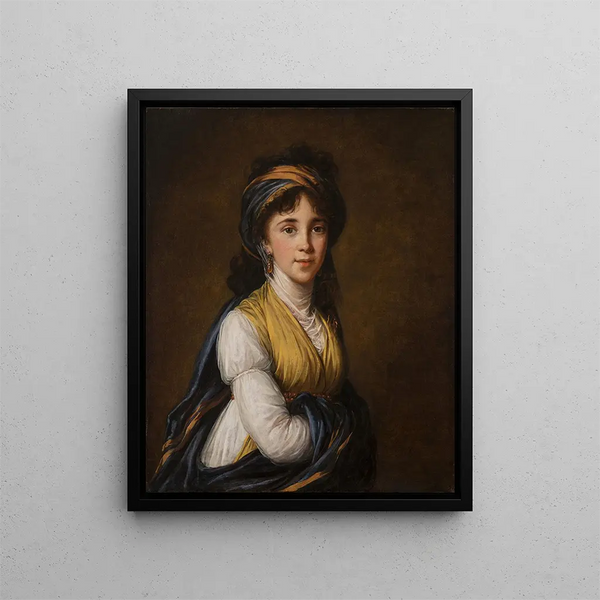 Portræt af prinsesse Belozersky - Elisabeth Louise Vigée Le Brun — indrammet kunstværk på væggen