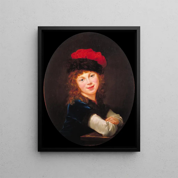 Portrait af en pige - Elisabeth Louise Vigée Le Brun — indrammet kunstværk på væggen