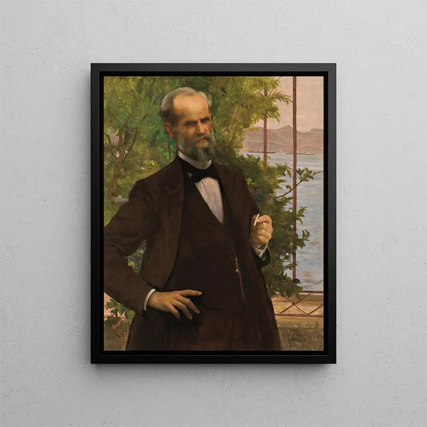 Portrait af M. Simas - Eliseu Visconti — indrammet kunstværk på væggen