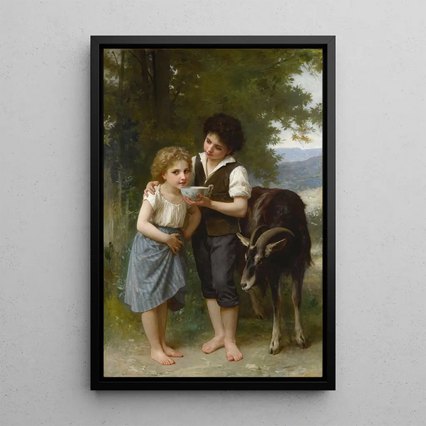 Les Trois Amis - Elizabeth Jane Gardner Bouguereau — indrammet kunstværk på væggen
