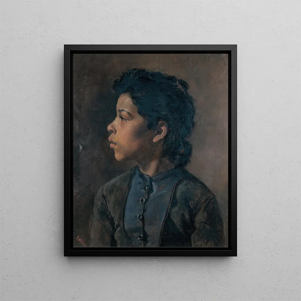 Tête de fille - Elizabeth Nourse — indrammet kunstværk på væggen