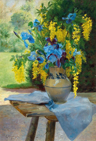 Ella WetzkoEhrenberger - A Floral Bouquet with Irises and Laburnum.webp