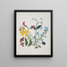 W Album af blomster i papirklipning pl. 01 - Ellen W. — indrammet kunstværk på væggen