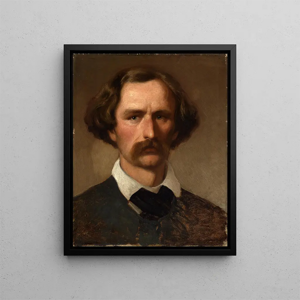 Portrait af maleren Carl Friedrich Lessing - Emanuel Gottlieb Leutze — indrammet kunstværk på væggen