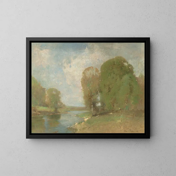 Prairie de la Fontaine - Emil Carlsen — indrammet kunstværk på væggen
