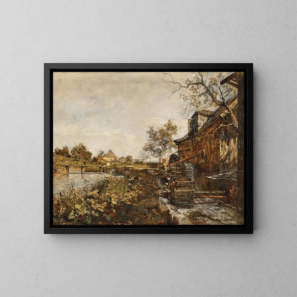 Mühle à Goisern - Emil Jakob Schindler — indrammet kunstværk på væggen