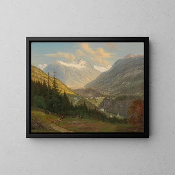 Vue de Bad Gastein - Emil Ludwig Lühr — indrammet kunstværk på væggen