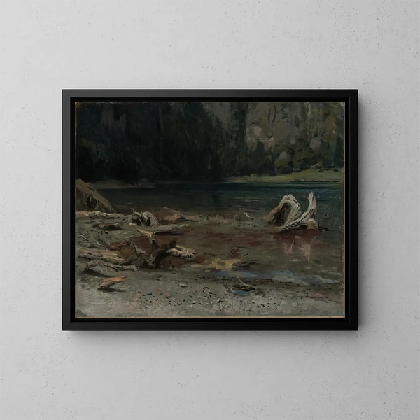 Le lac de la vallée - Emil Lugo — indrammet kunstværk på væggen