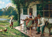 En sommerdag foran huset - Emil Rau — visning af kunstværket