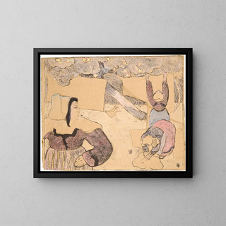 Emile Bernard - Bretonne tendant le linge planche issue de Bretonnerie.webp