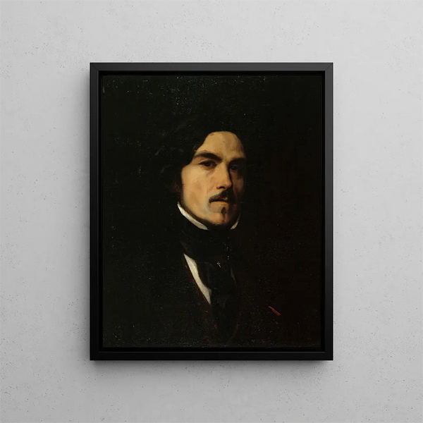 Portrait af Eugène Delacroix 1798-1863 maler - Émile Champmartin — indrammet kunstværk på væggen