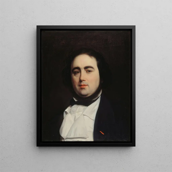 Portrait af Jules Janin 1804-1874 forfatter og kritiker - Émile Champmartin — indrammet kunstværk på væggen