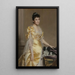 Portrait af en elegant kvinde med en Papillon-hund - Émile Charles Wauters — indrammet kunstværk på væggen