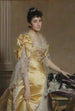 Portrait af en elegant kvinde med en Papillon-hund - Émile Charles Wauters — visning af kunstværket