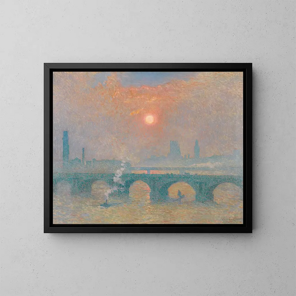 Pont de Waterloo, London - Émile Claus — indrammet kunstværk på væggen
