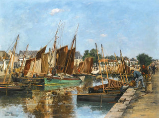 Bateaux au port - Émile Louis Vernier — visning af kunstværket