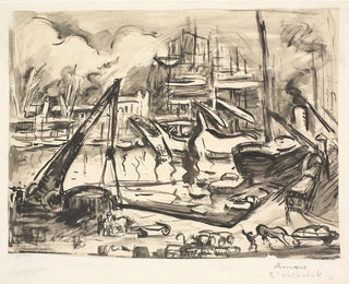 Bassin portuaire de Kattendick à Anvers - Émile Othon Friesz — visning af kunstværket