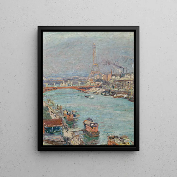La Seine à Paris, la Tour Eiffel, le jour - Émile Othon Friesz — indrammet kunstværk på væggen