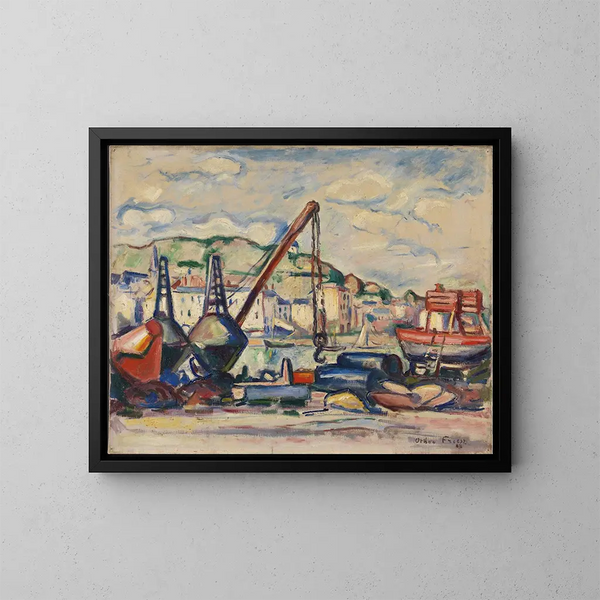 Le port de Honfleur - Émile Othon Friesz — indrammet kunstværk på væggen