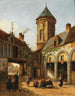 det gamle slot Château du Cardinal de Granvelle 1517-1586 i Bruxelles - Émile Pierre Joseph de Cauwer — visning af kunstværket
