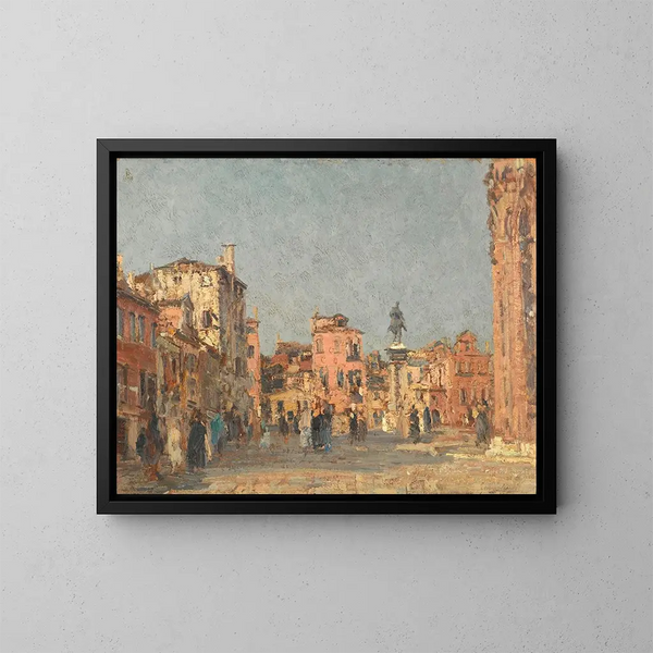 Place Saint-Jean i Venedig - Emma Ciardi — indrammet kunstværk på væggen