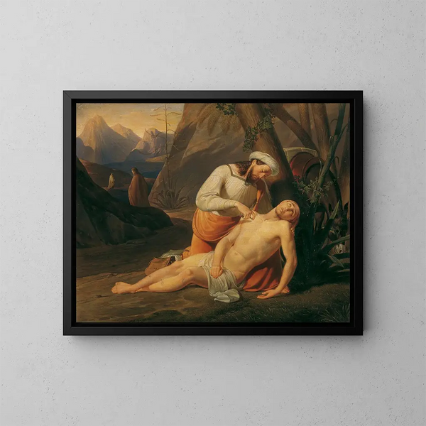 Le Bon Samaritain - Erasmus von Engert — indrammet kunstværk på væggen