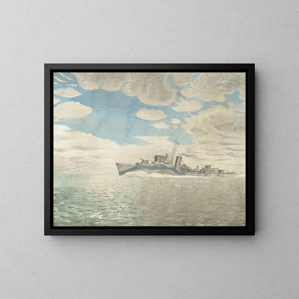HMS Tetcott - Eric Ravilious — indrammet kunstværk på væggen